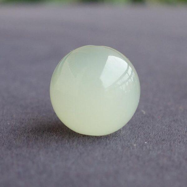 simple round shape natural light green nephrite jade bead - Image 4