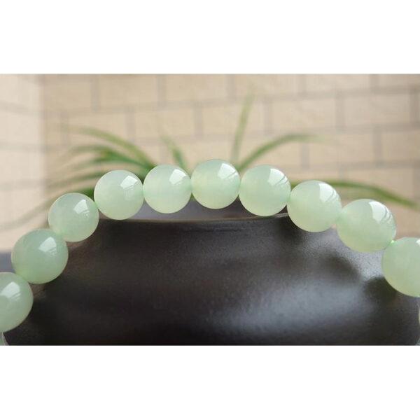 simple round shape natural light green nephrite jade bead - Image 6