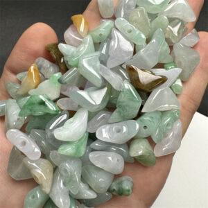 ingot shape genuine natural colorful jadeite bead, jade bead