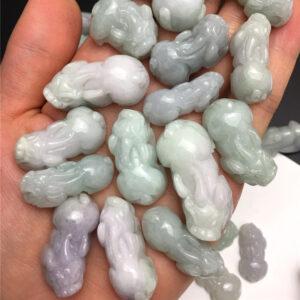 retro pixiu beast shape genuine natural jadeite charm, jade charm bead