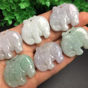 nice elephant shape genuine natural jadeite charm, jade charm bead