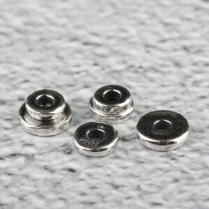 gasket shape s925 sterling silver bead, oxidized silver bead