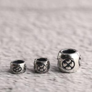 flower pattern ring shape s925 sterling silver bead, oxidized silver ring bead