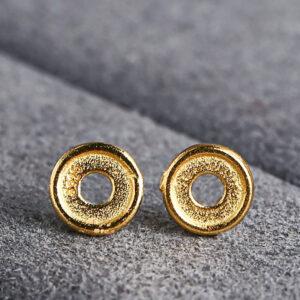 simple gasket shape gild s925 sterling silver bead, golden bead