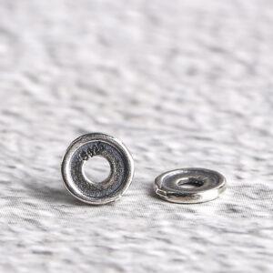simple gasket shape s925 sterling silver bead, oxidized silver bead