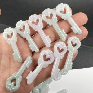 nice key shape genuine natural jadeite charm, jade charm bead
