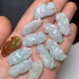 nice monkey shape genuine natural jadeite charm, jade charm bead