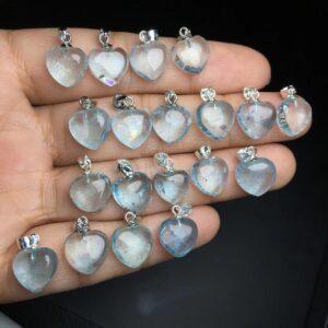 nice heart shape natural topaz charm