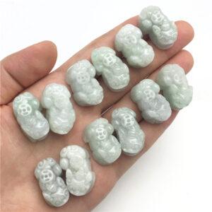 pixiu beast shape genuine natural jadeite charm, jade animal charm bead