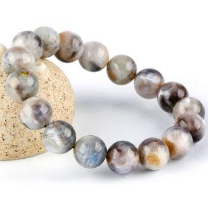 7mm - 12mm round shape 3A natural heliolite black sun stone beaded bracelet