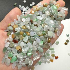 small droplet shape genuine natural colorful jadeite charm, jade charm bead