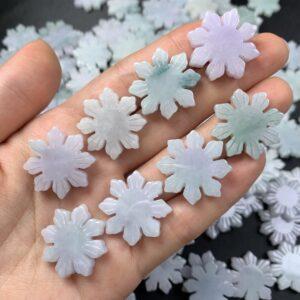 snowflake shape genuine natural jadeite charm, jade charm bead