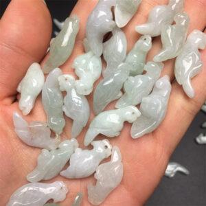 magpie bird shape genuine natural jadeite charm, jade charm bead