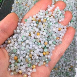 small round shape genuine natural colorful jadeite bead, jade bead