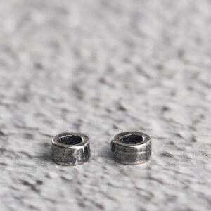small ring shape s925 sterling silver bead, oxidized silver ring bead