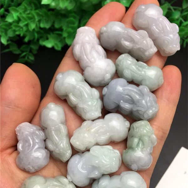 retro pixiu beast shape genuine natural jadeite charm, jade charm bead - Image 2