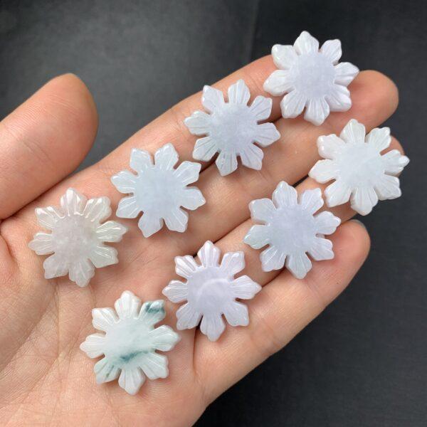 snowflake shape genuine natural jadeite charm, jade charm bead - Image 2