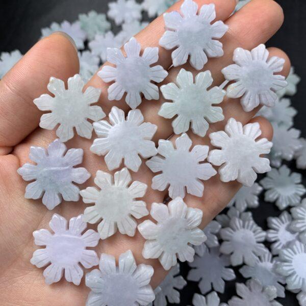 snowflake shape genuine natural jadeite charm, jade charm bead - Image 3