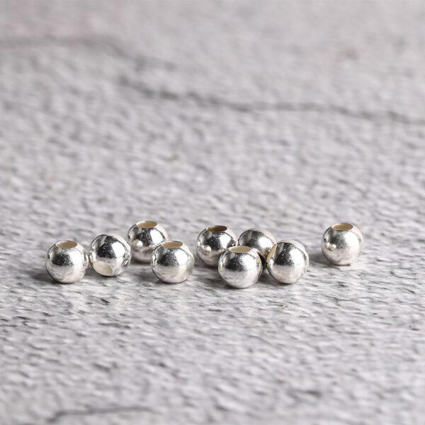 simple round shape big hole s925 sterling silver bead - Image 3