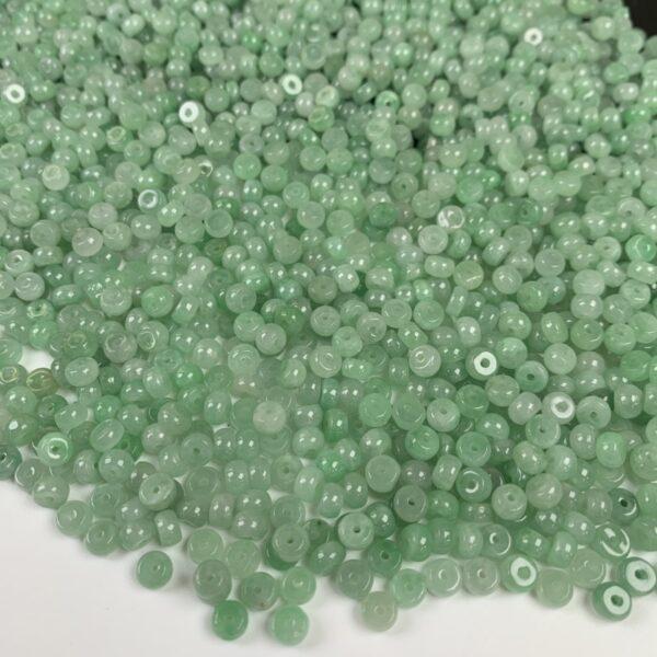 rondelle shape genuine natural green jadeite bead, jade bead - Image 3