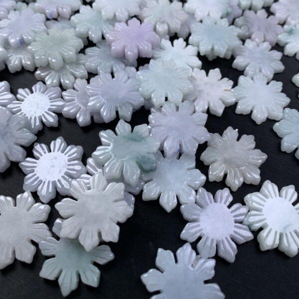 snowflake shape genuine natural jadeite charm, jade charm bead - Image 4