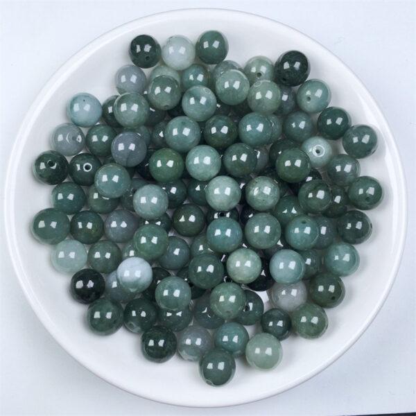 round shape genuine natural oily green jadeite bead, jade bead - Image 4