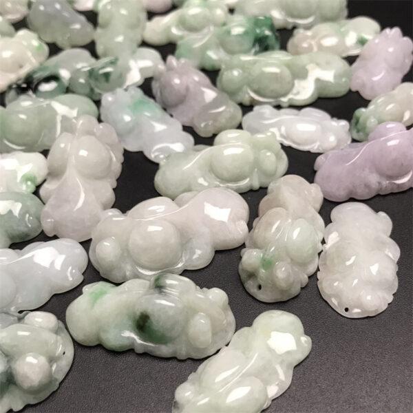 cute golden fish shape genuine natural colorful jadeite charm, jade koi charm bead - Image 5