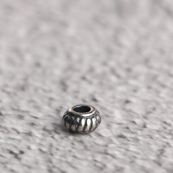 twist texture oval shape s925 sterling silver bead, oxidized silver bead - Image 5