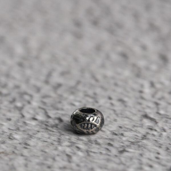 fish pattern rondelle shape s925 sterling silver bead, oxidized silver bead - Image 7