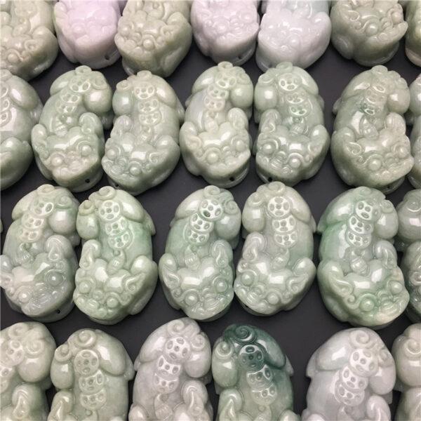 retro pixiu beast shape genuine natural jadeite charm, jade animal charm bead - Image 9