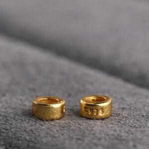 simple rondelle shape s925 sterling silver bead, golden bead