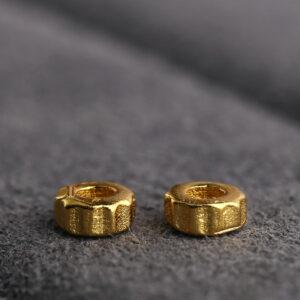simple gear shape s925 sterling silver bead, golden bead