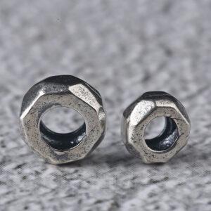facet screw cap shape s925 sterling bead, oxidized silver bead