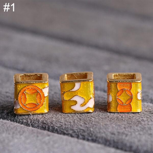 gild sterling silver hollow cube shape bead, colorful enamel bead - Image 6