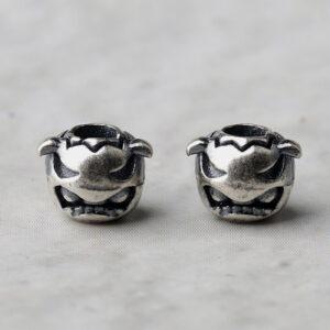 cute beast shape s925 sterling bead, oxidized silver bead