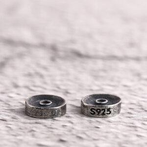 rondelle shape s925 sterling silver bead caps, oxidized silver rondelle bead