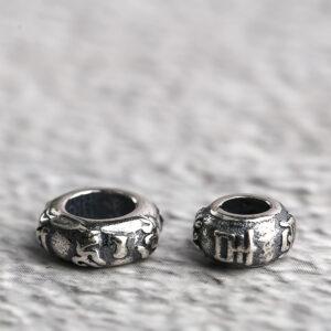 rondelle shape s925 sterling silver bead, oxidized silver rondelle bead
