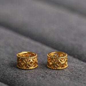 hollow ring shape gild s925 sterling silver bead, golden ring bead