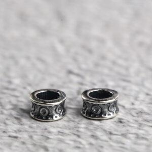 circle pattern ring shape s925 sterling silver bead, oxidized silver ring bead