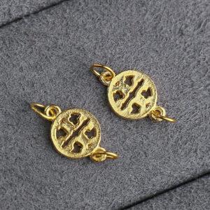 round shape gild s925 sterling silver connector bead, golden connector finding