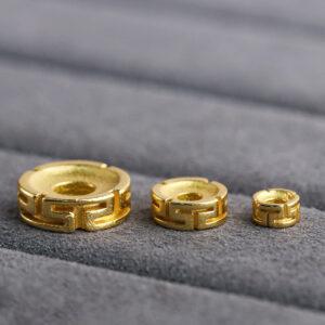 fret pattern gasket shape gild s925 sterling silver bead, golden gasket bead