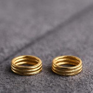 Coil shape gild s925 sterling silver bead, golden coil bead