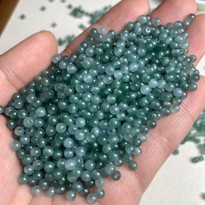 50-pieces small round shape natural icy blue jadeite bead