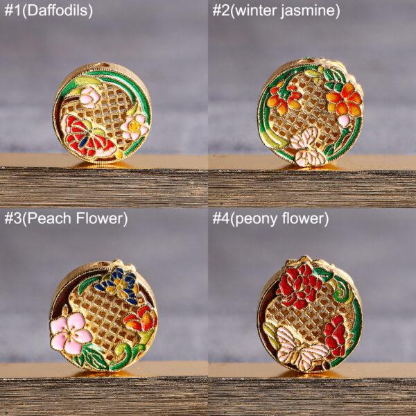 flowers of the twelve months pattern round shape gild sterling silver bead, enamel bead - Image 4