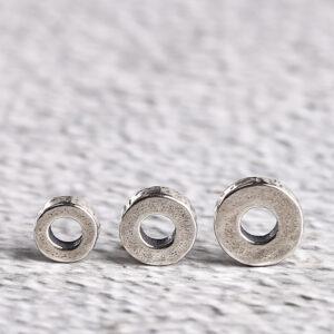 simple gasket shape s925 sterling silver bead, oxidized silver bead