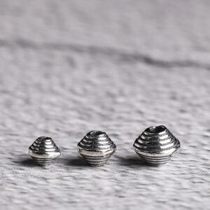 spiral surface disk shape s925 sterling silver bead, oxidized silver bead