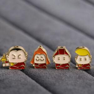 gild sterling silver cute Buddha shape bead, enamel bead