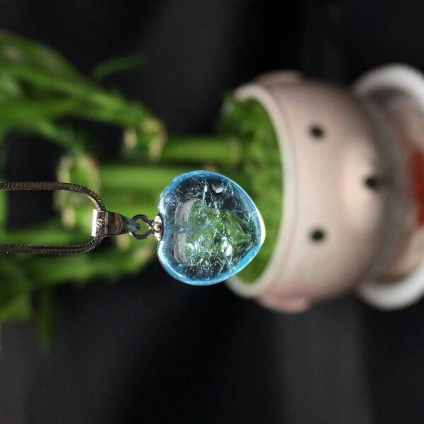 heart shape natural topaz bead sterling silver charm - Image 2