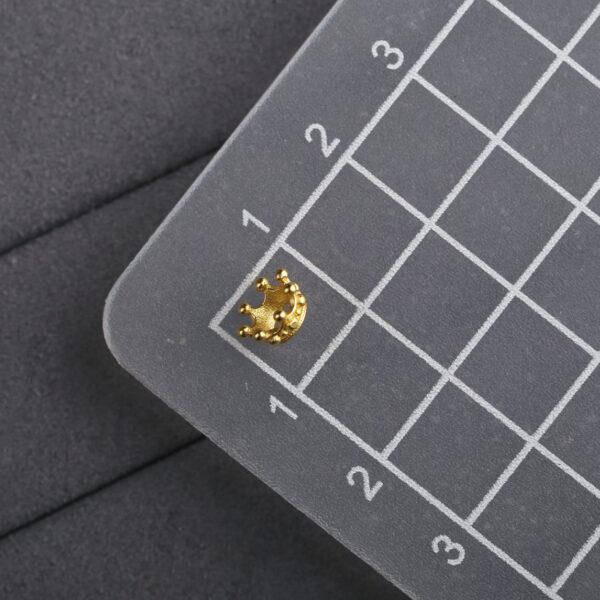 crown shape gild s925 sterling silver bead caps, golden crown bead caps - Image 2