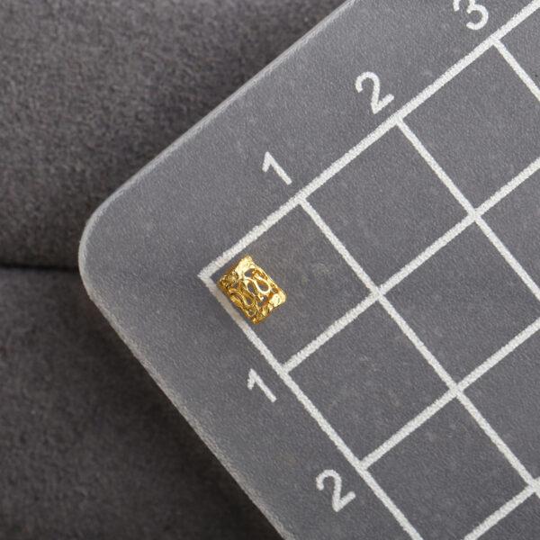 hollow tube shape gild s925 sterling silver bead, golden tube bead - Image 2